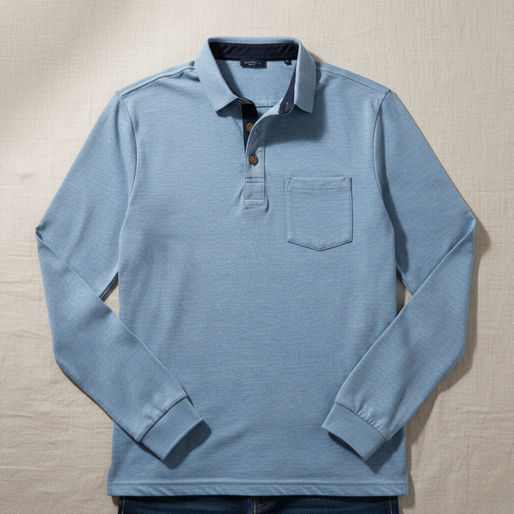 Ethan | Men’s Knit Long-Sleeve Polo