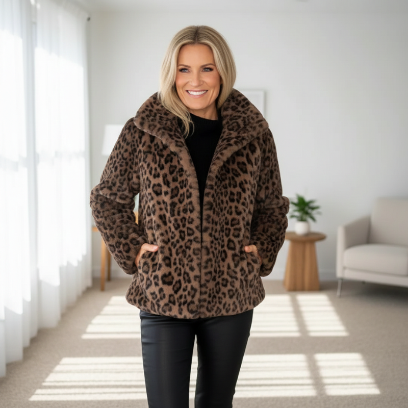 Leona | Oversized Faux Fur Leopard Coat