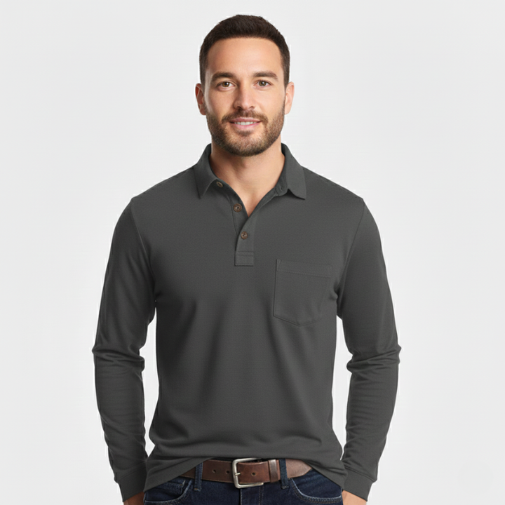 Ethan | Men’s Knit Long-Sleeve Polo
