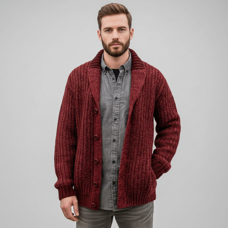 Wyatt | Men's cardigan heavy knit