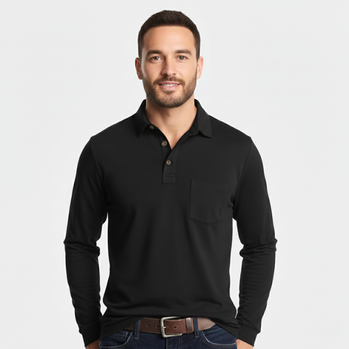 Ethan | Men’s Knit Long-Sleeve Polo