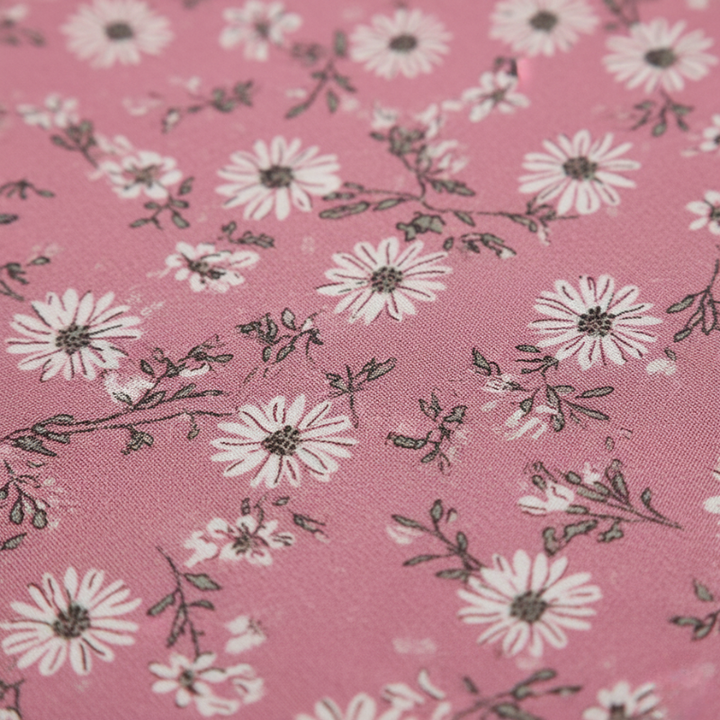 Floral pattern on pink fabric