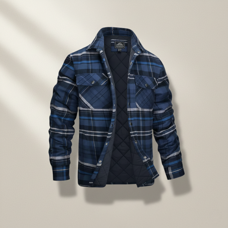 Men’s padded winter jacket product display