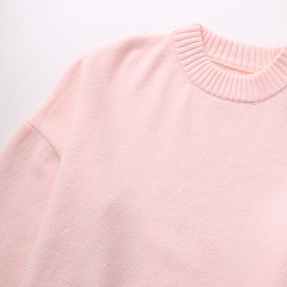 Joan Pink Oversized Sweater | Women’s Relaxed Fit Knit Sweater