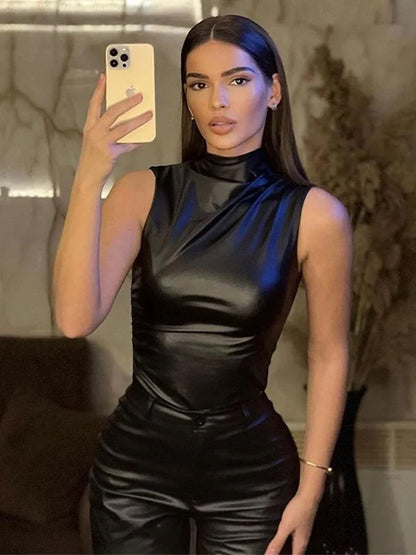 Nadia High-Waist Sleeveless Shirt | Women’s Fitted Summer Top